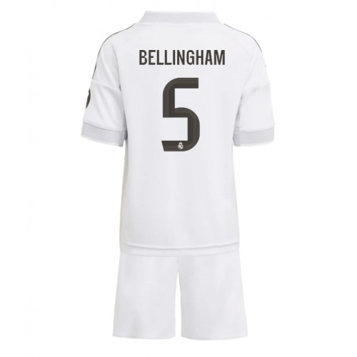 Stroje piłkarskie Real Madrid Jude Bellingham #5 Koszulka Podstawowej dla dzieci 2025-26 Krótki Rękaw (+ szorty)